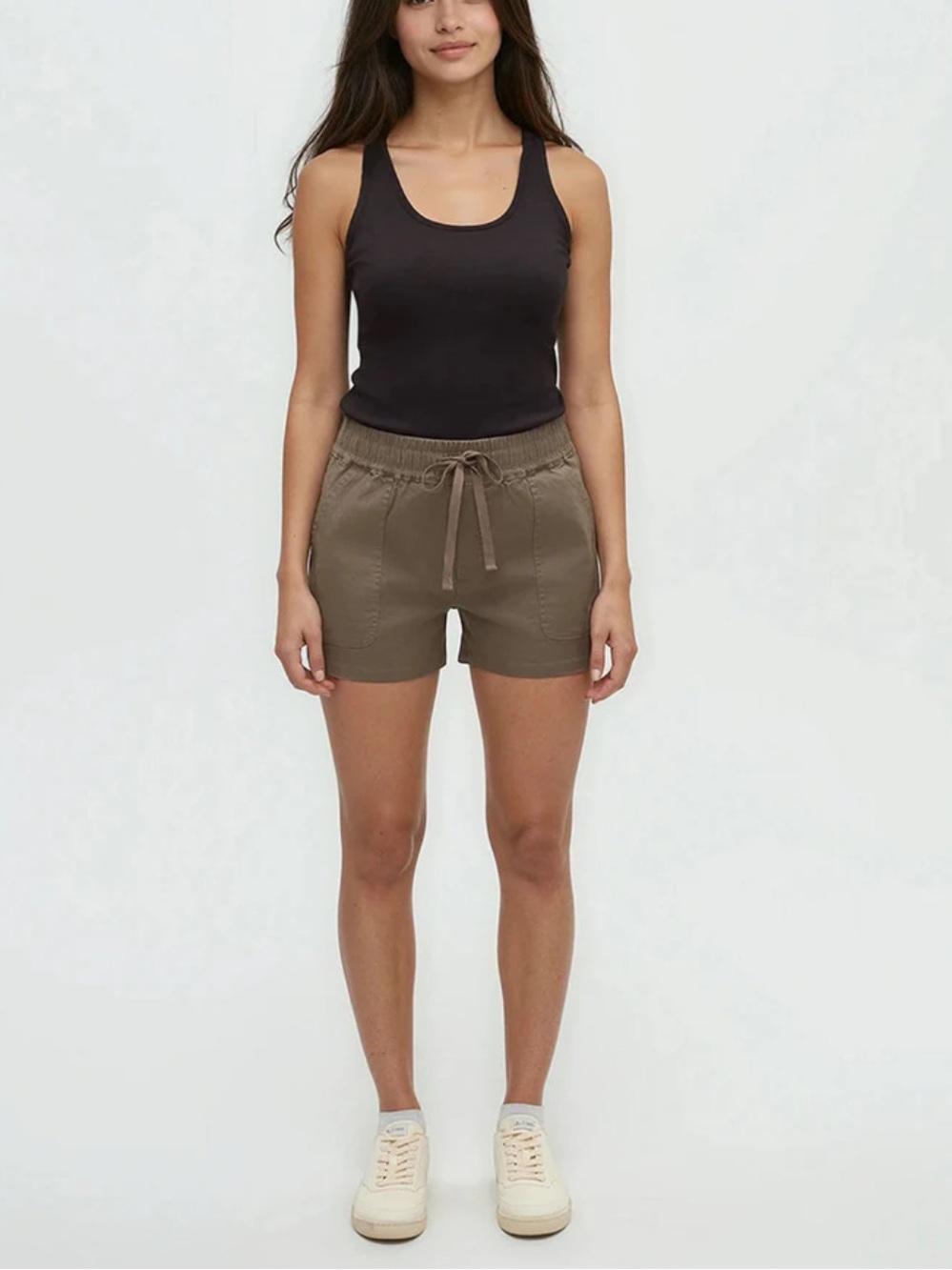Tentree Hemp Stretch Instow Women’s Drawstring Casual Shorts - Olive